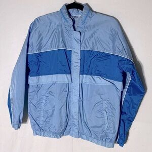 Vintage Slazenger Collection Light Blue Full Zip Windbreaker M Activewear